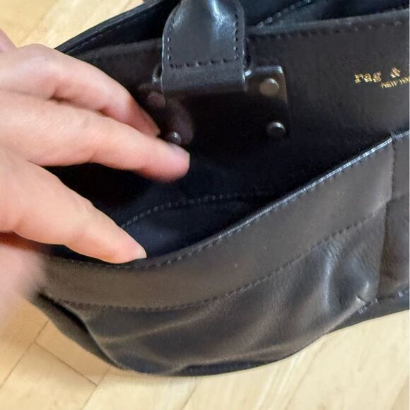 Rag & Bone Black Medium Pilot Pebbled Lambskin Leather Bag - Picture 10 of 16